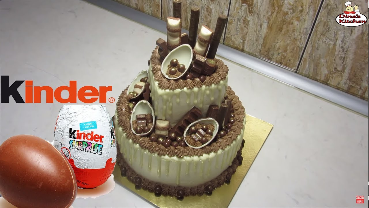How To Make Chocolate Kinder Surprise Cake - Step by Step decorating & icing