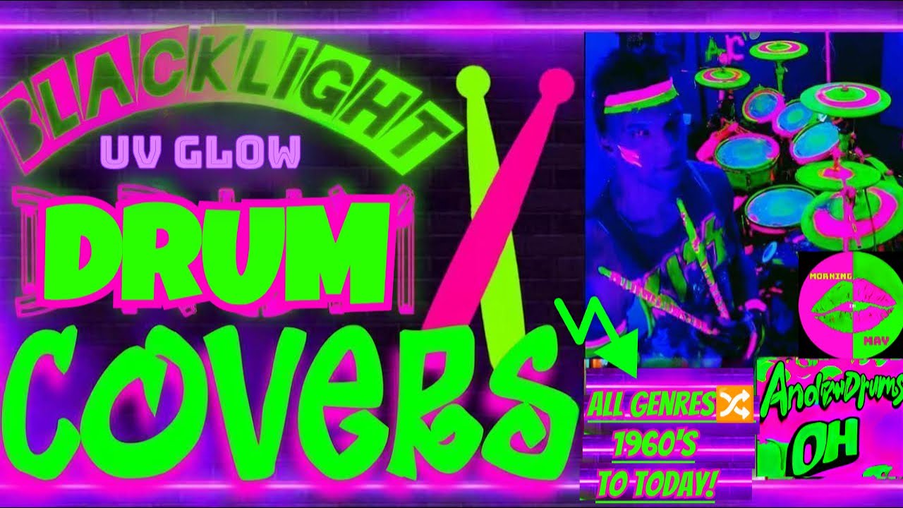 LIVE 🔴DRUM COVERS on Blacklight Glow Kit ALL Genres ALL Decades (60s–2020s) Taking Requests #Shorts