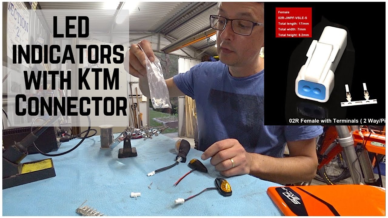 LED indicators on KTM 500 EXC-F using correct KTM connectors