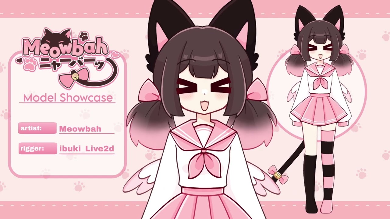Meowbah vtuber model showcase!