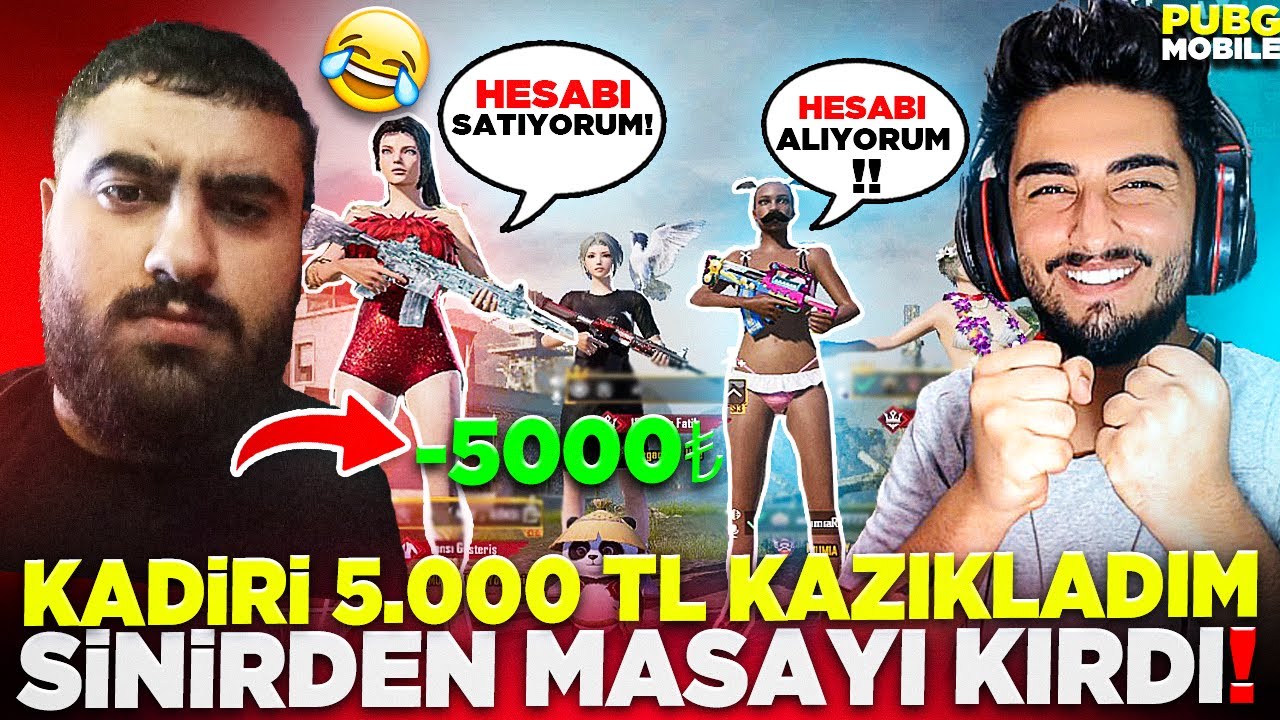 KADİR'İ 5.000 TL KAZIKLADIM! 🤣 (SİNİRDEN MASAYI KIRDI!) PUBG Mobile