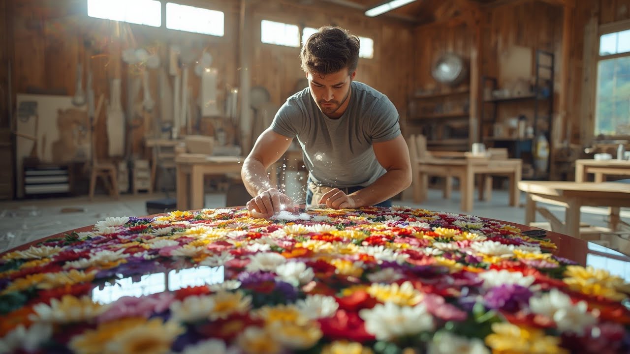This Epoxy Flower Table Will Leave Your Friends Shocked — DIY Nature Inspired Art