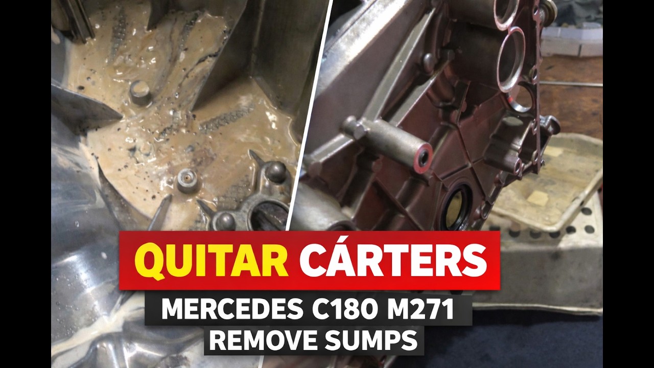 Capítulo 28. Como quitar el cárter de aceite y el cárter de la distribución. MERCEDES C 180 M271.