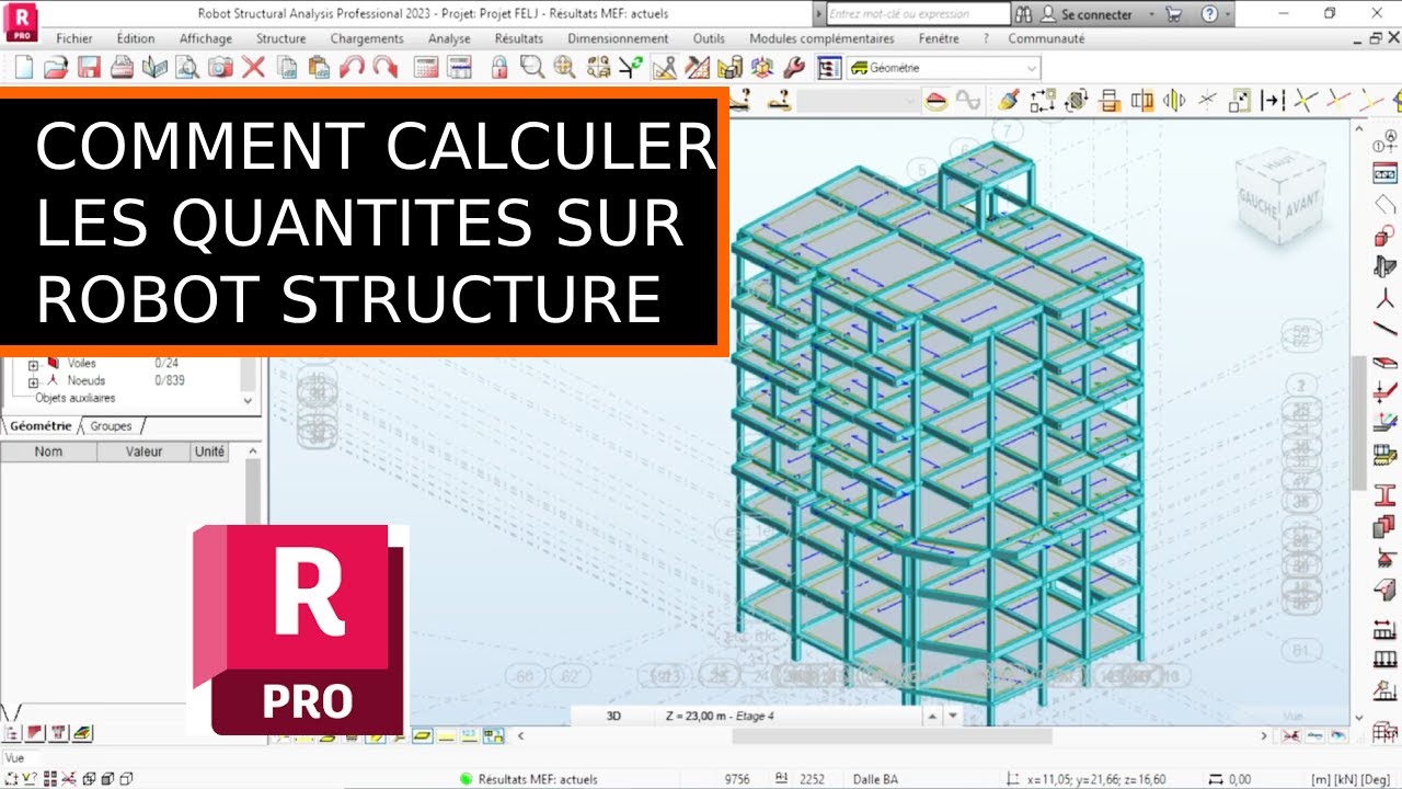 Comment faire le métré sur Robot structure