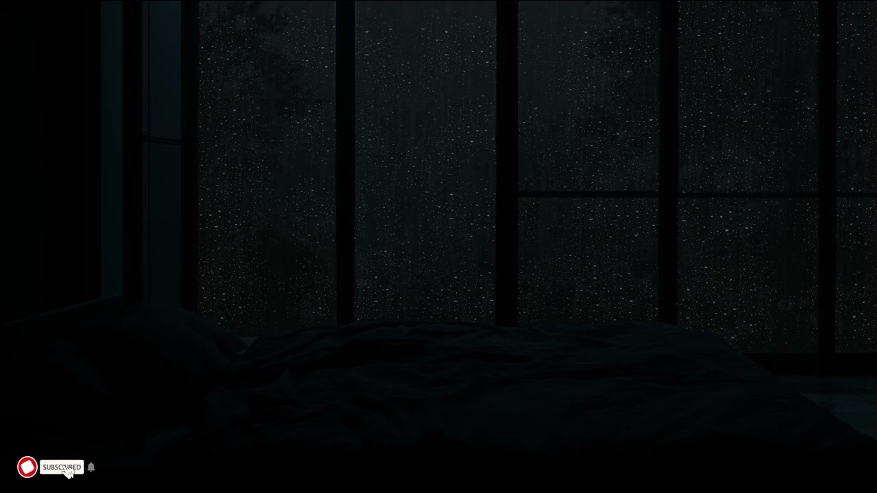 Cold Rain Echoes Outside A Dark Room Creating Solitude Calm And Late Night Reflection