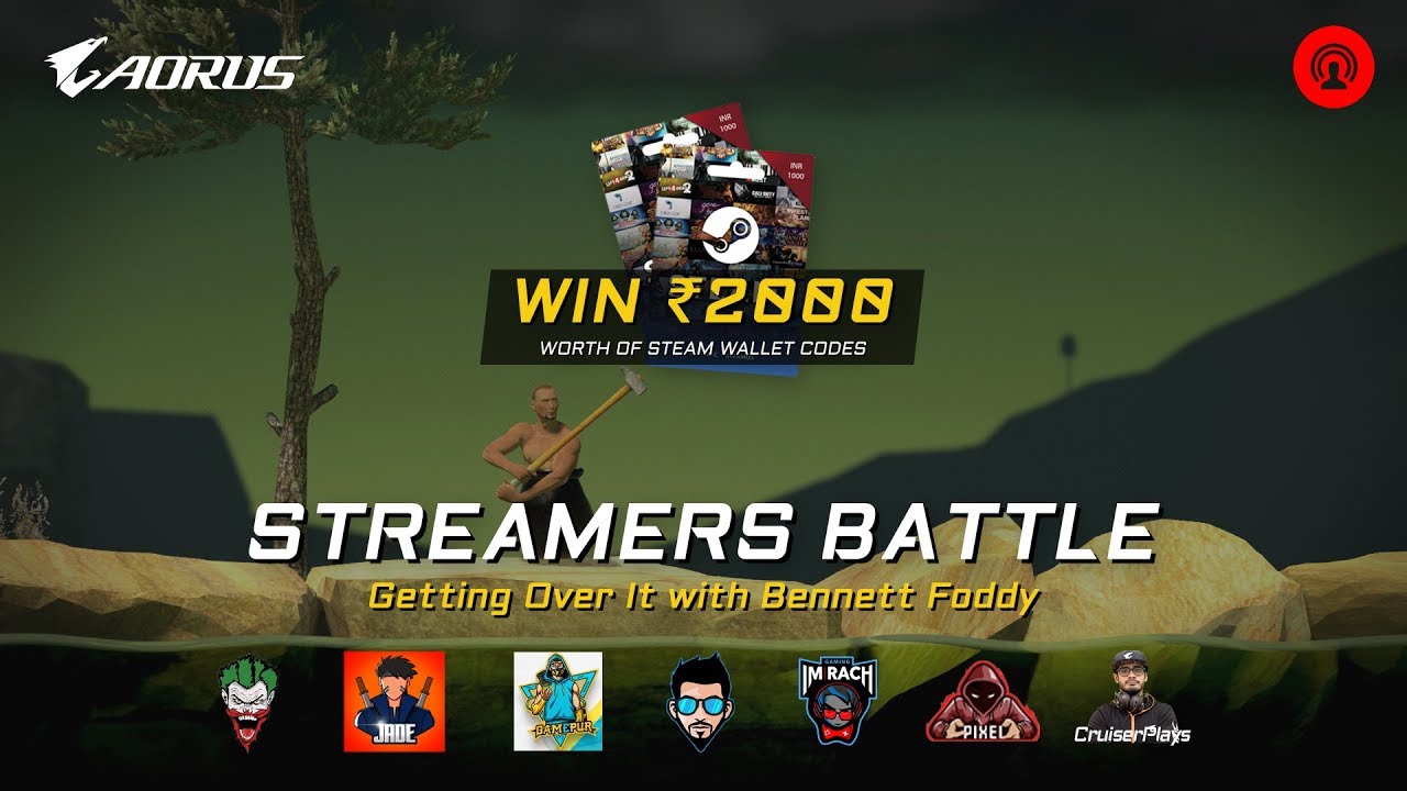 Getting Over It - Jade Gaming | AORUS Streamers Battle | 1000 INR (x2) Steam Wallet Code Giveaway