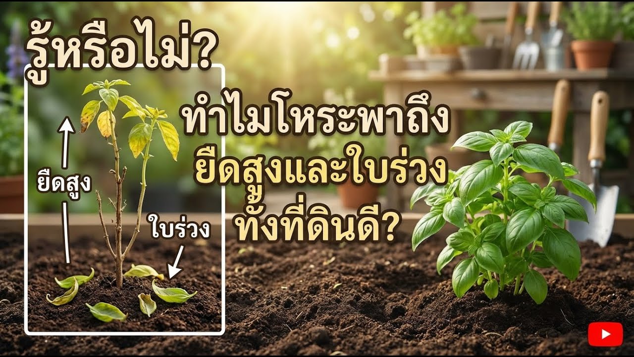โหระพาโตสูงแต่ไร้ใบ? สาเหตุและวิธีแก้ที่ทำได้จริง