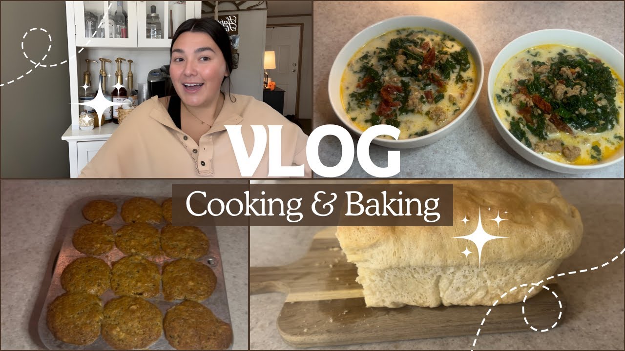 keto tuscan soup, book chats?? + homemade bread & banana nut muffins | VLOG