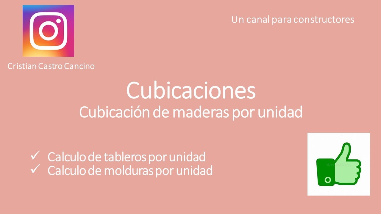 Cubicación de madera por unidad (Tableros y molduras)