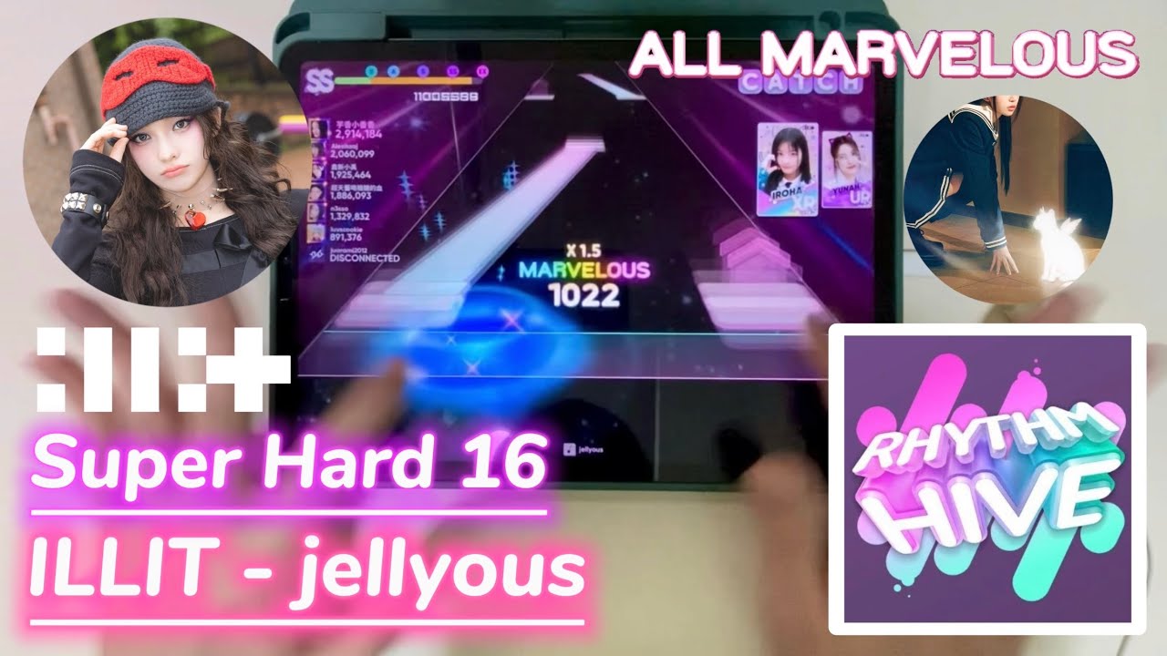 【Rhythm Hive】 jellyous (Super Hard 16) ALL MARVELOUS 手元【ILLIT】【리듬하이브】