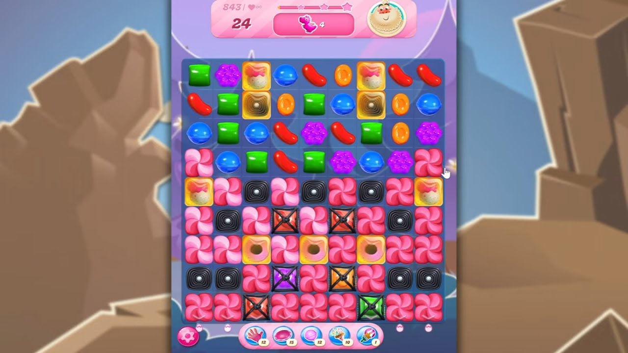 Candy Crush Saga LEVEL 843 NO BOOSTERS (new version)🐟☑️