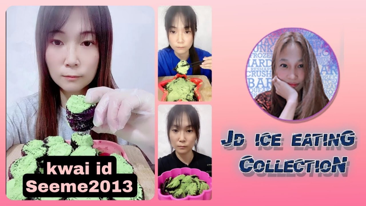 CRISPY THIN ICE EATING COLLECTION W/ MATCHA POWDER/EAT ALL ICE 