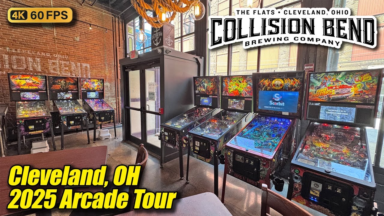 Collision Bend Brewing Company (Cleveland OH), July 2025 arcade tour, new 4K full walkthrough