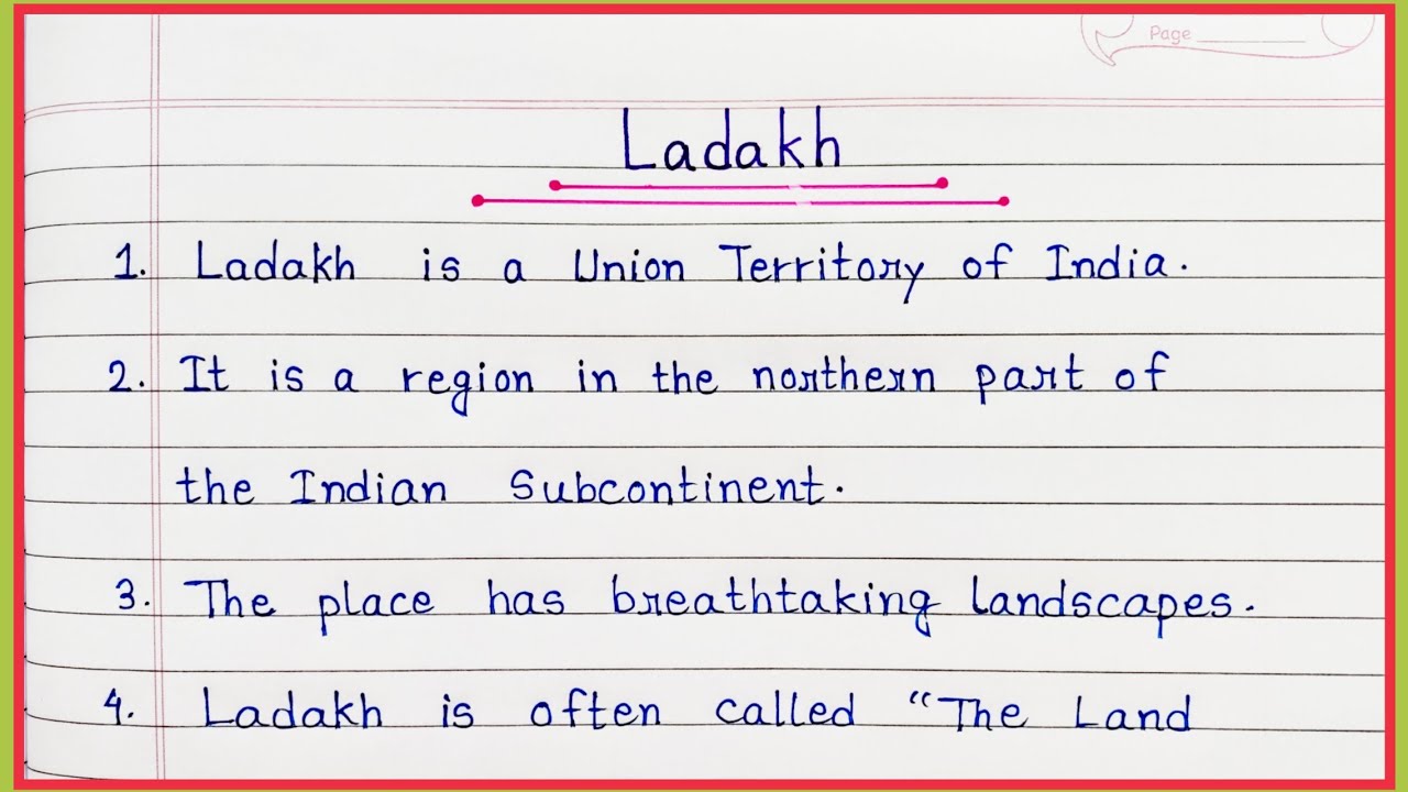 10 Lines Essay On Ladakh | Essay On Ladakh In English | 10 Easy Sentences About Ladakh