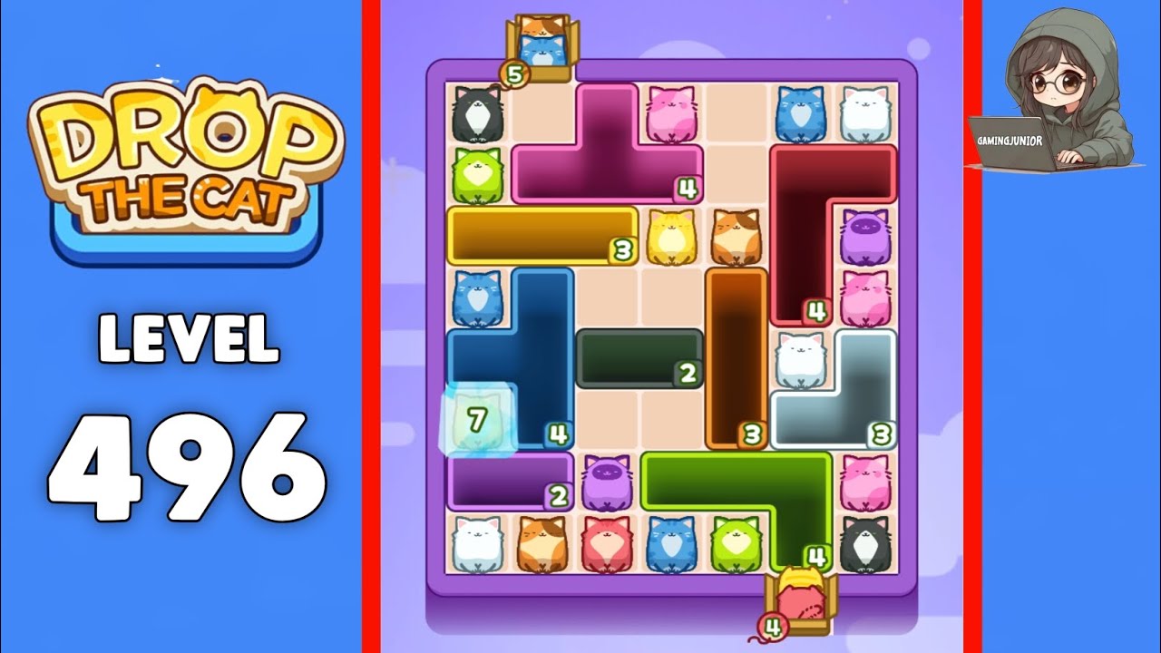 Drop The Cat level 496 solution