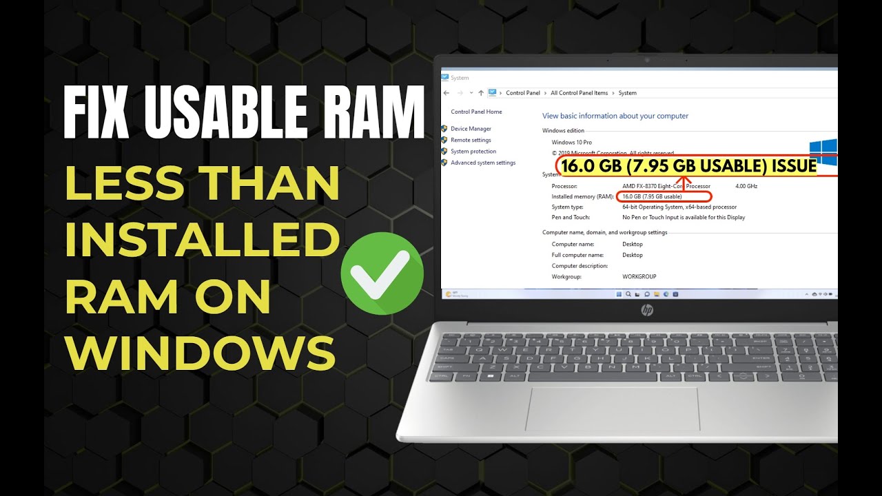 How To Fix Usable Ram Less Than Installed Ram On Windows!