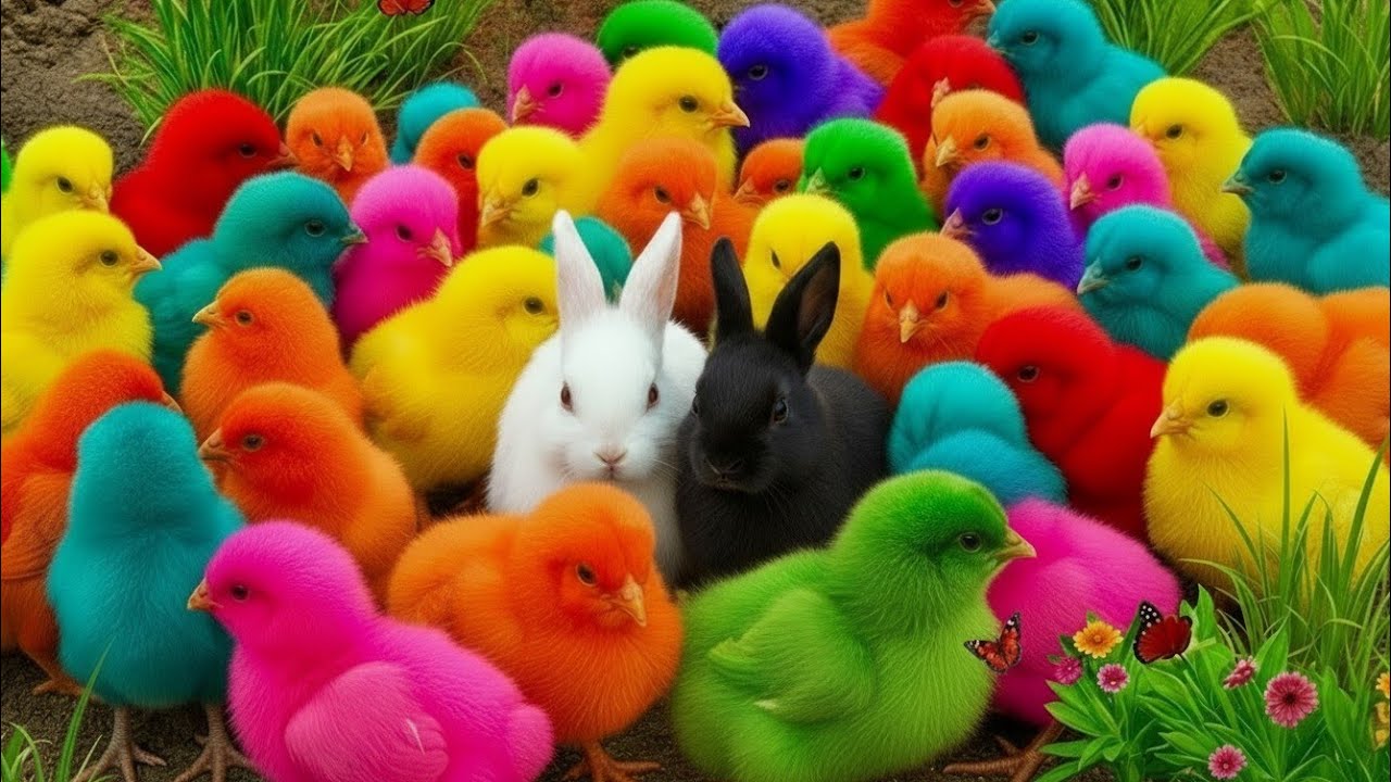 Ayam Lucu, ayam warna warni, ayam rainbow, kelinci lucu, bebek lucu, ikan koi, Hewan Lucu