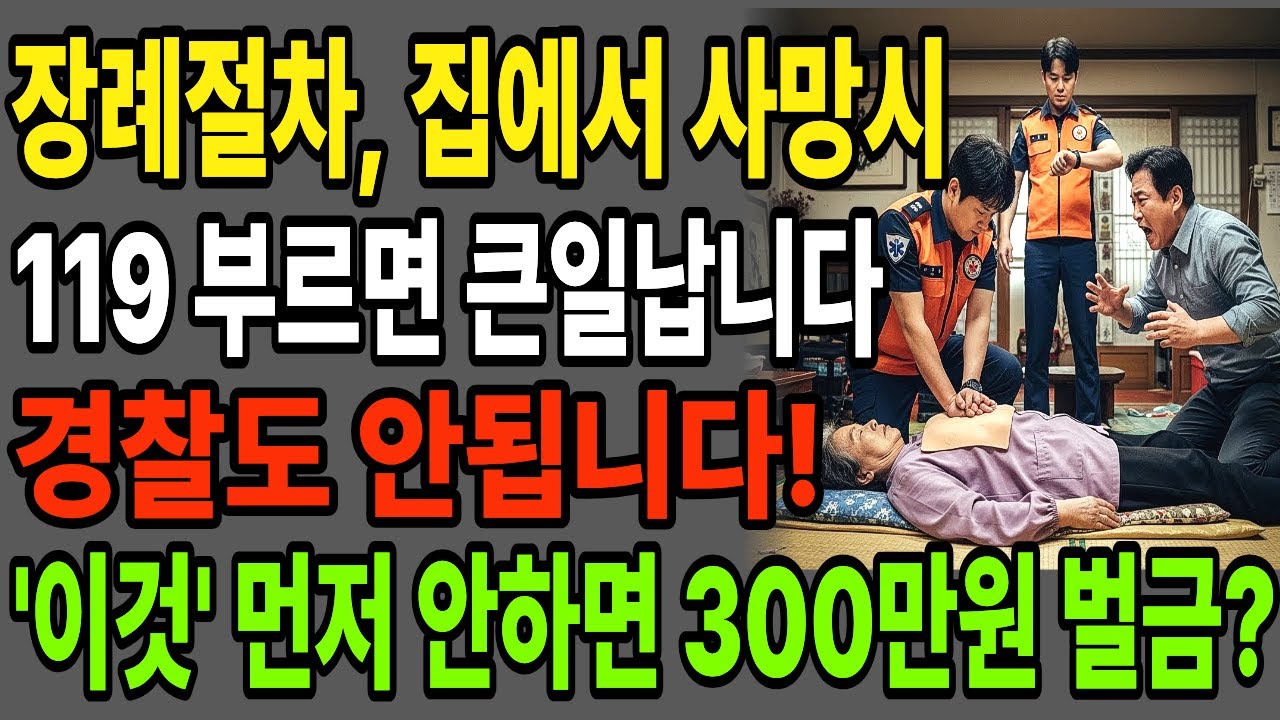 집에서 돌아가셨을 때 절대 하면 안되는 실수 | 장례비용 300만원 절약하는 순서