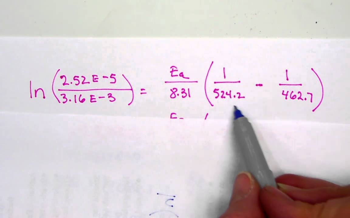 arrhenius equation example