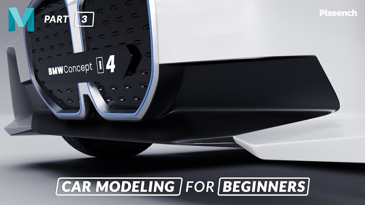 How to Model a CAR in Maya for BEGINNERS | Part - 03 | Complete The Front Bumper | @Pixench
