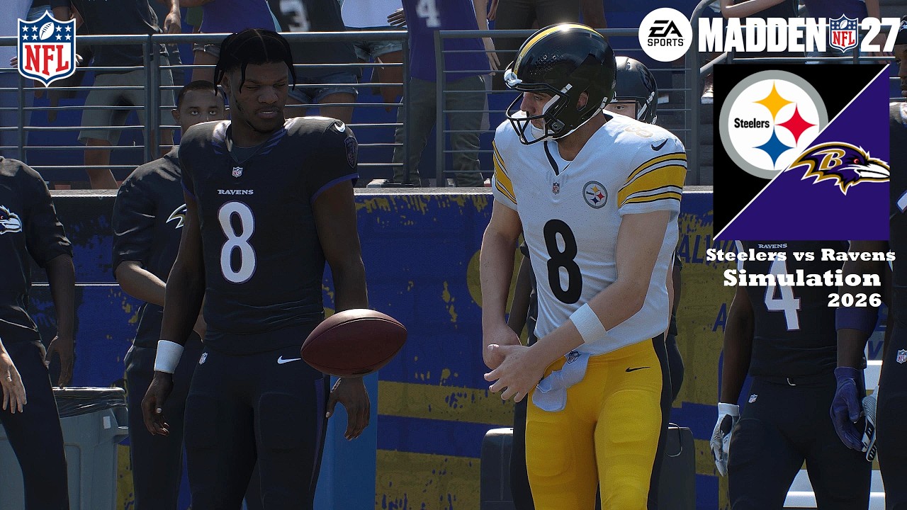 Madden 27: симуляция игры Pittsburgh Steelers против Baltimore Ravens, 2026 год