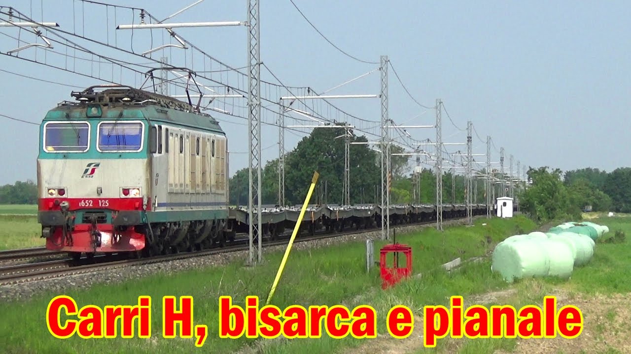 Treni merci in aperta campagna tra Milano e Bologna