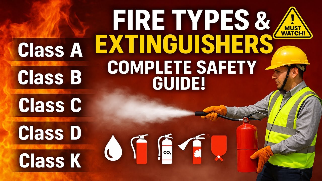 🔥 Types of Fire, Fire Extinguishers & Extinguishing Methods &ndash; Complete Safety Guide!