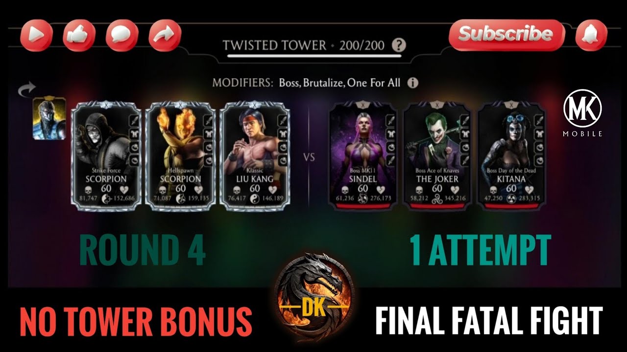 Twisted Tower 200 Fatal▪️Round 4 🎮 Mortal Kombat Mobile/MK Mobile #mortalkombatmobile #mkmobile #mkm