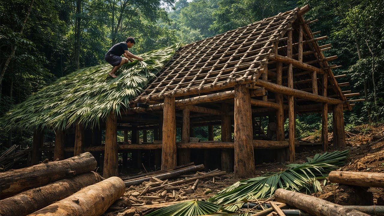 Primitive Skills: Building a Wooden House in the Jungle