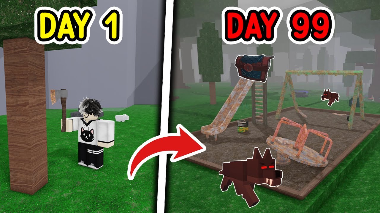 จะรอดไหม!? เอาชีวิตรอดในสนามเด็กเล่น | Roblox 99คืนในป่า EP.17