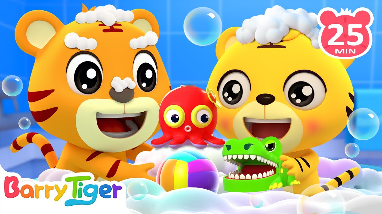 Happy Bath Time | Bath Song & More Nursery Rhymes | Kids Cartoons | BarryTiger