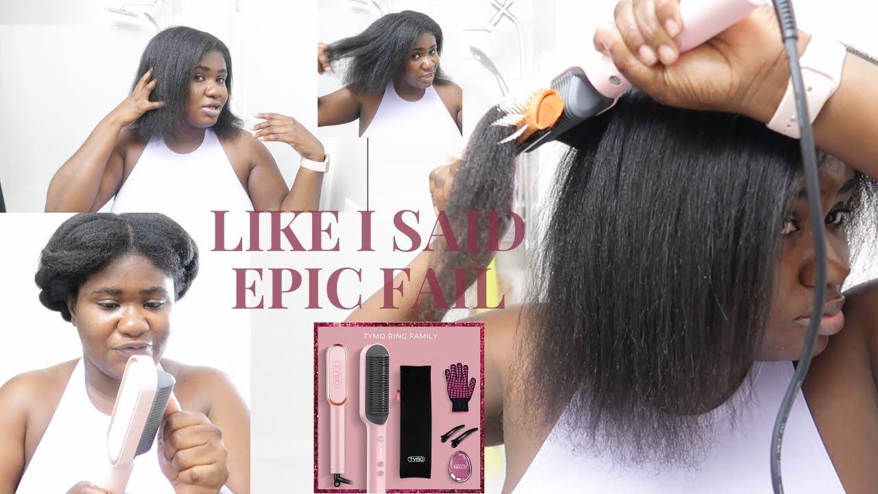 ОБНОВЛЕНИЕ!! Тестирование щетки-выпрямителя для волос TYMO Ring на настоящих волосах 4C | YALL BE...