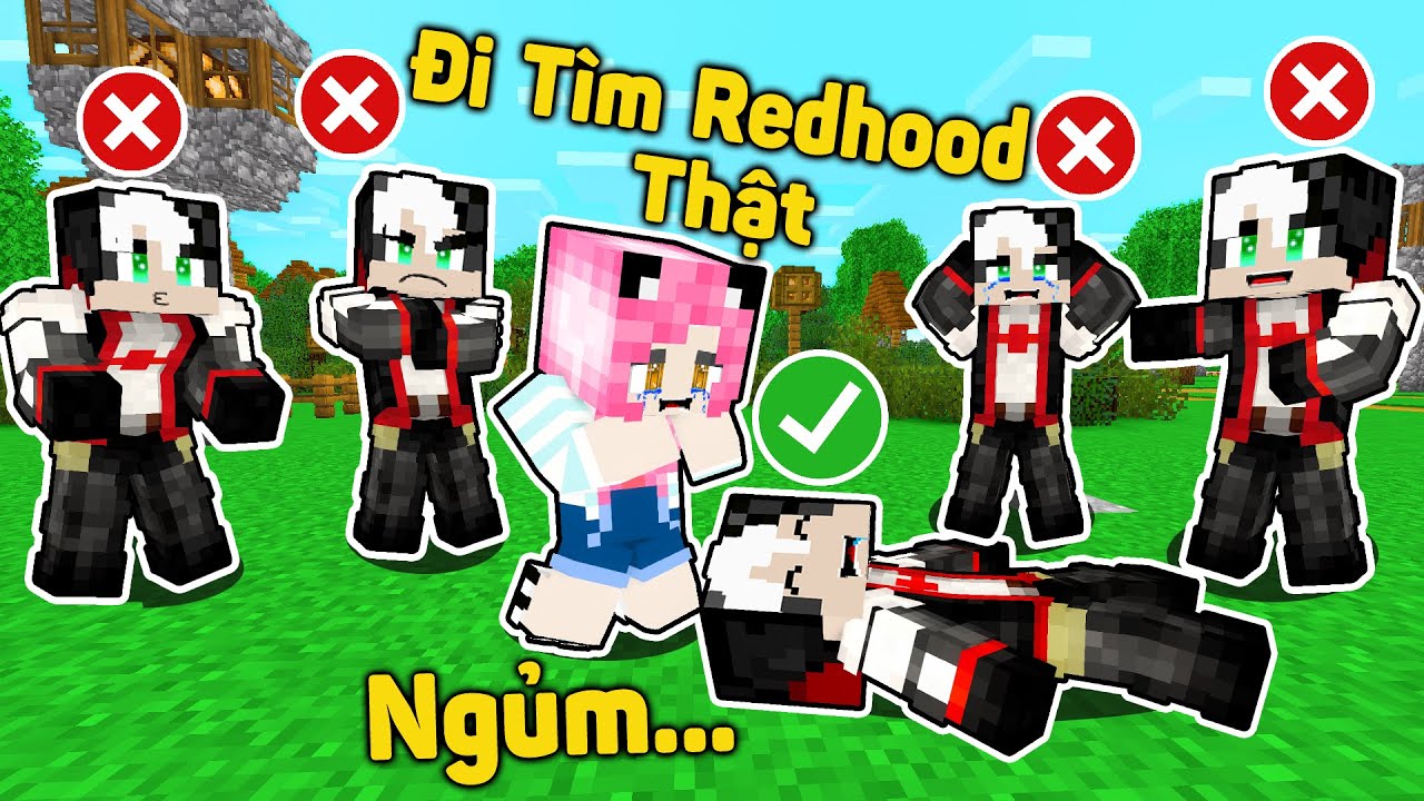 MỀU THỬ THÁCH GIẢI CỨU REDHOOD BẰNG NỤ HÔN TÌNH BẠN TRONG MINECRAFT*REDHOOD CHIA TAY MỀU TRONG MƠ