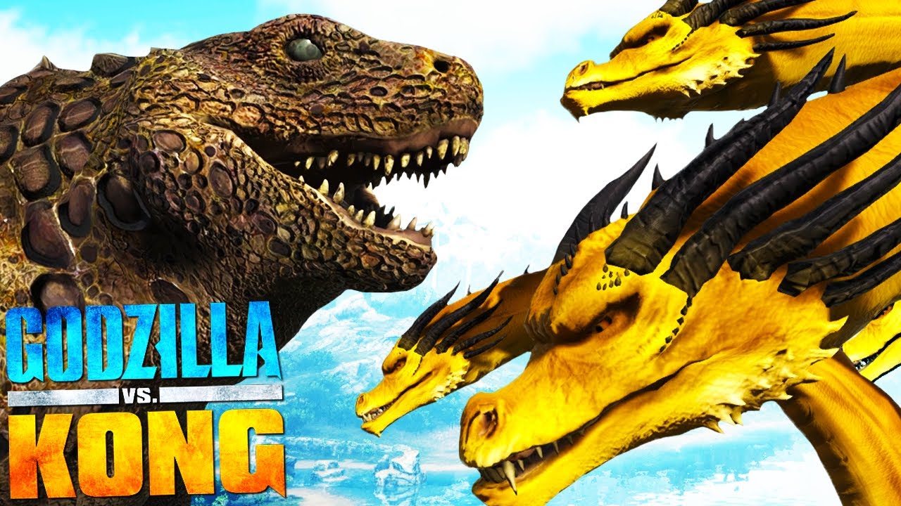GODZILLA vs KONG (Doug) vs KING OF THE MONSTERS Kaiju (Ark modded)