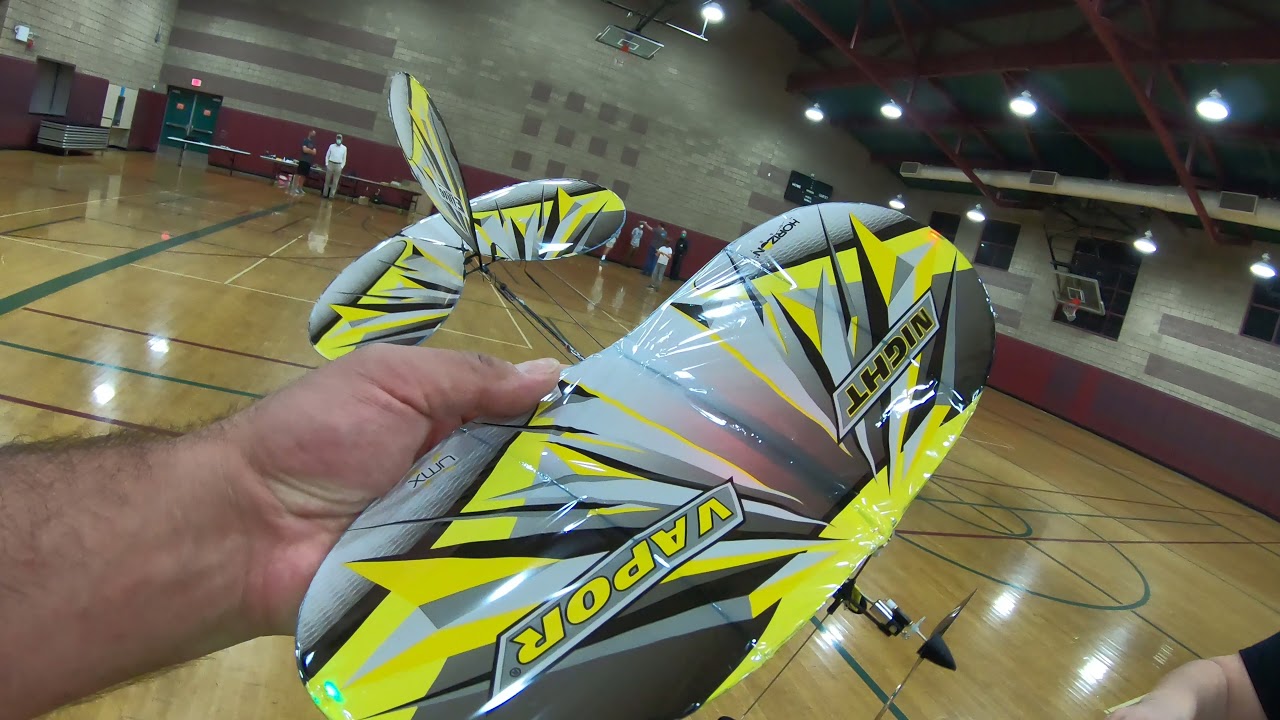 Indoor RC Flying - slow flying my RC Night Vapor airplane