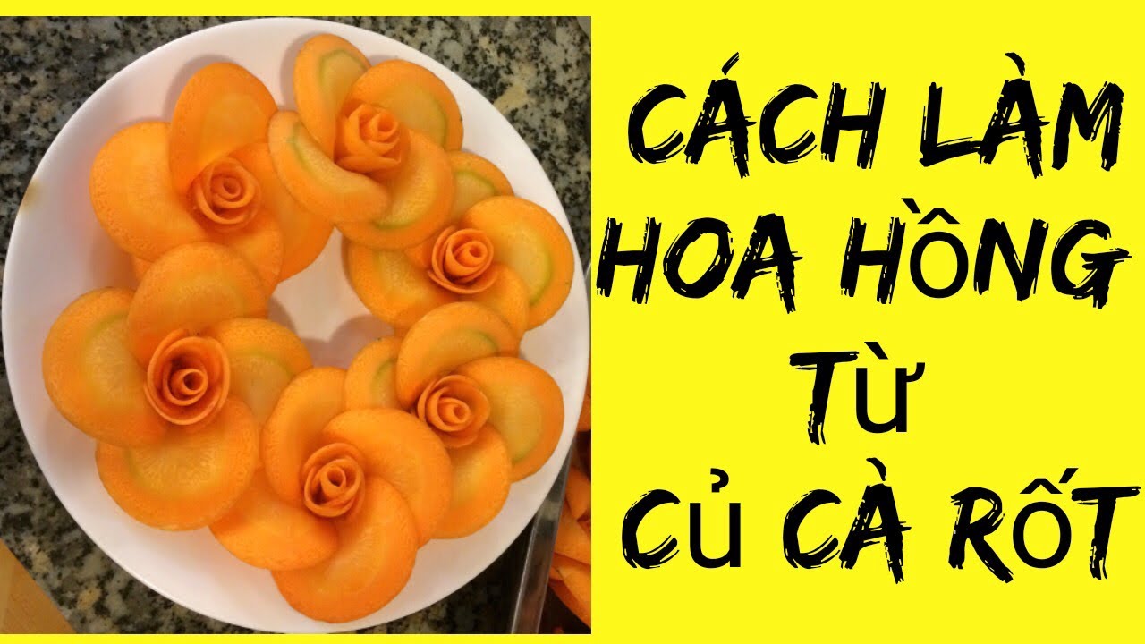 💐Cách làm hoa hồng bằng cà rốt-