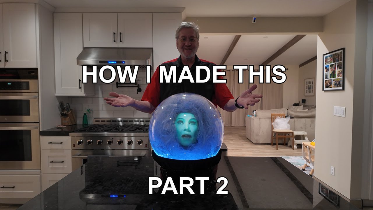 DIY Animated Madame Leota Crystal Ball Prop - INVISIBLE PROJECTOR - Self Contained Portable - PART 2