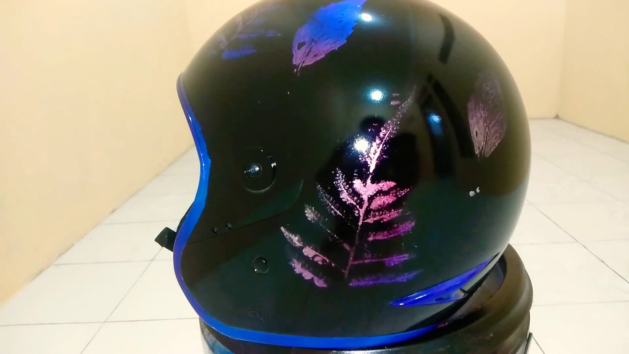 Tutorial !!! Mengecat Helm Motif Daun