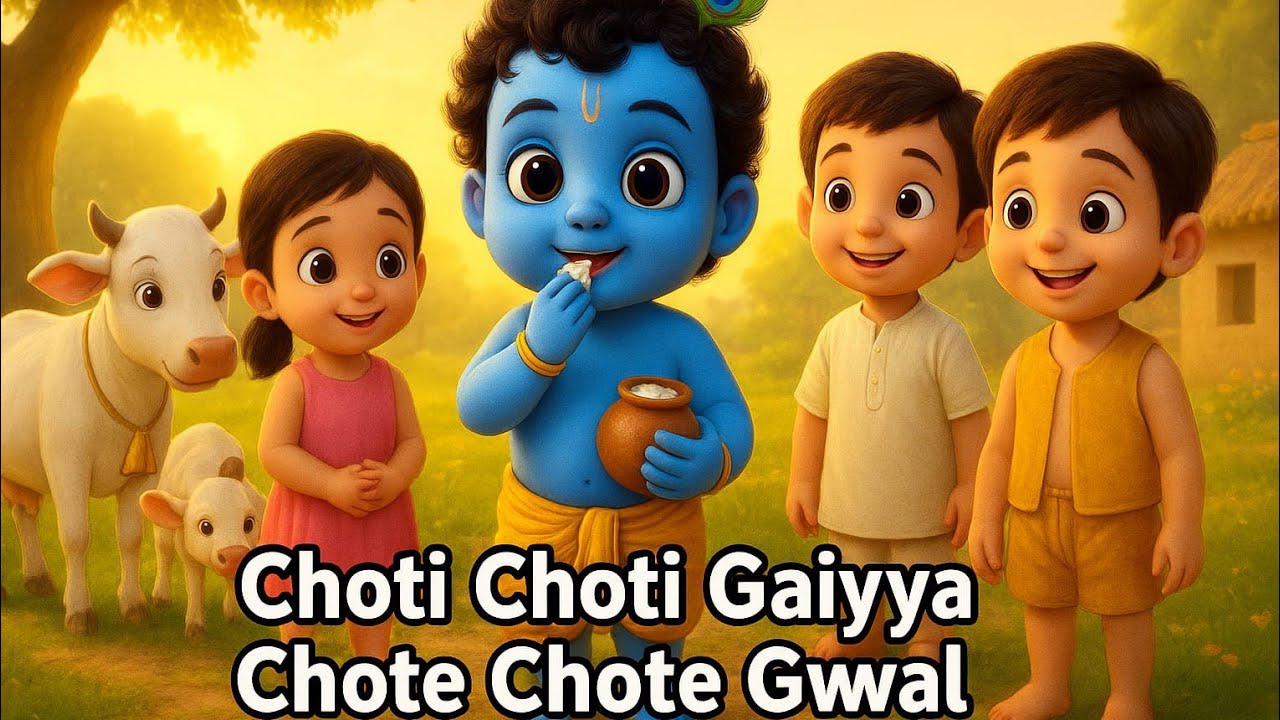 “Choti Choti Gayya Chote Chote Gwal | Nand Gopal Bhajan | Krishna Bala Leela Song | 3D Animation”🐄