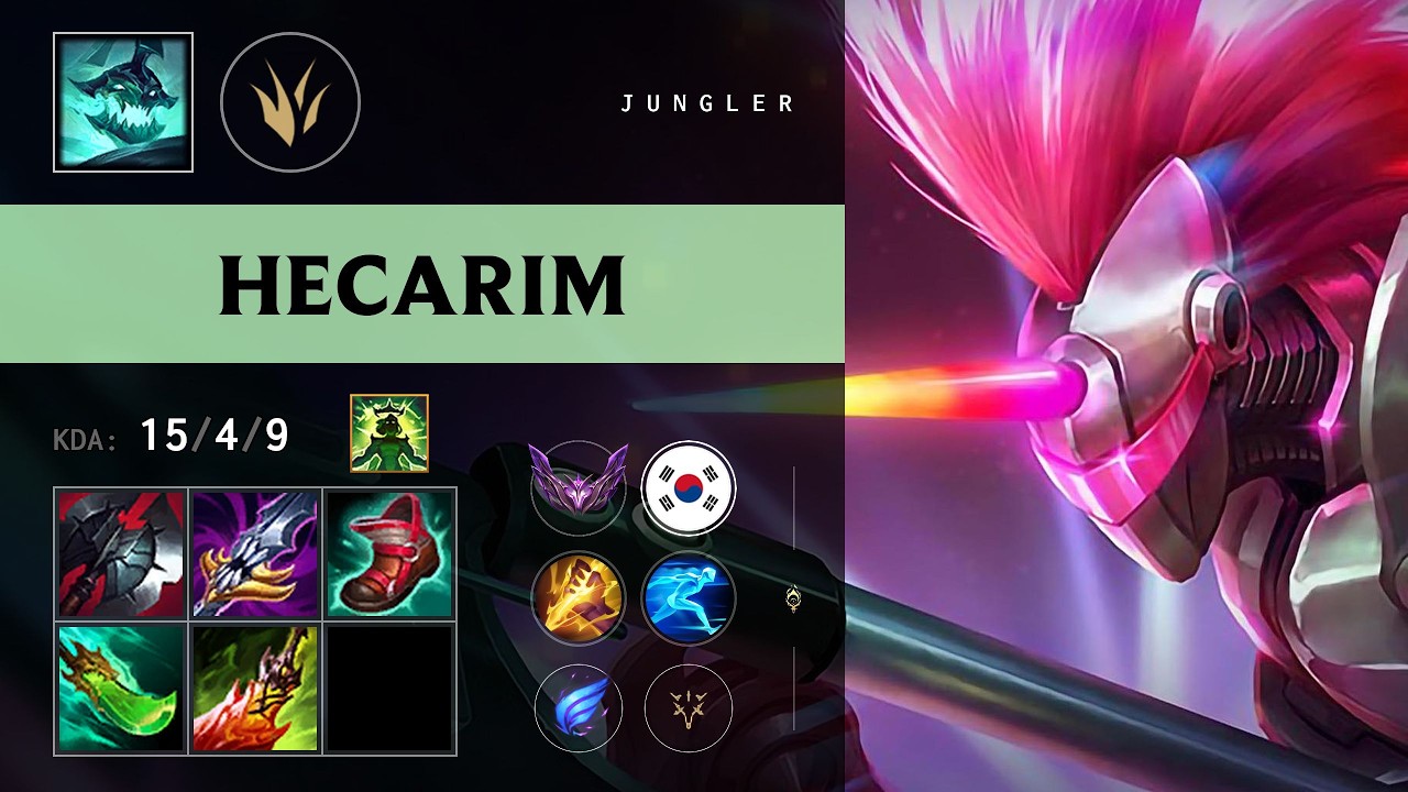 Hecarim Jungle vs Lee Sin (KT Cuzz) - KR Master Patch 26.11
