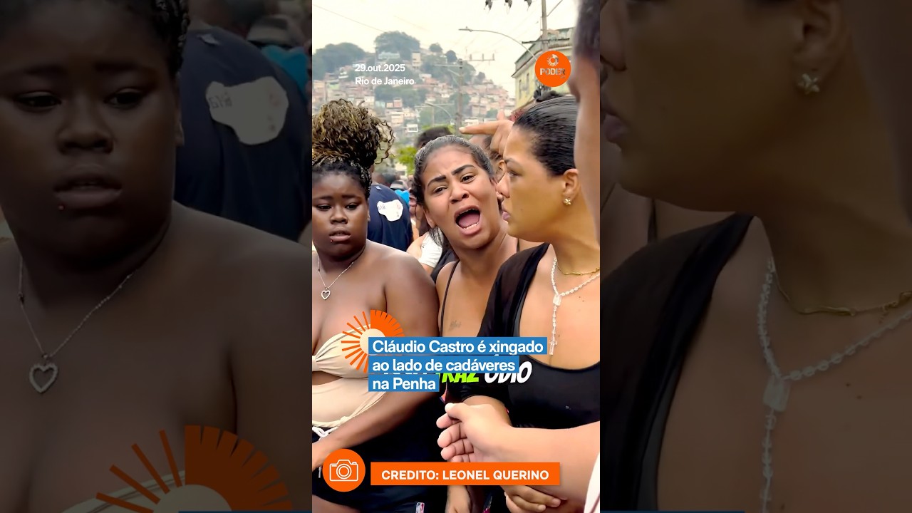 Cl&aacute;udio Castro &eacute; xingado ao lado de cad&aacute;veres na Penha