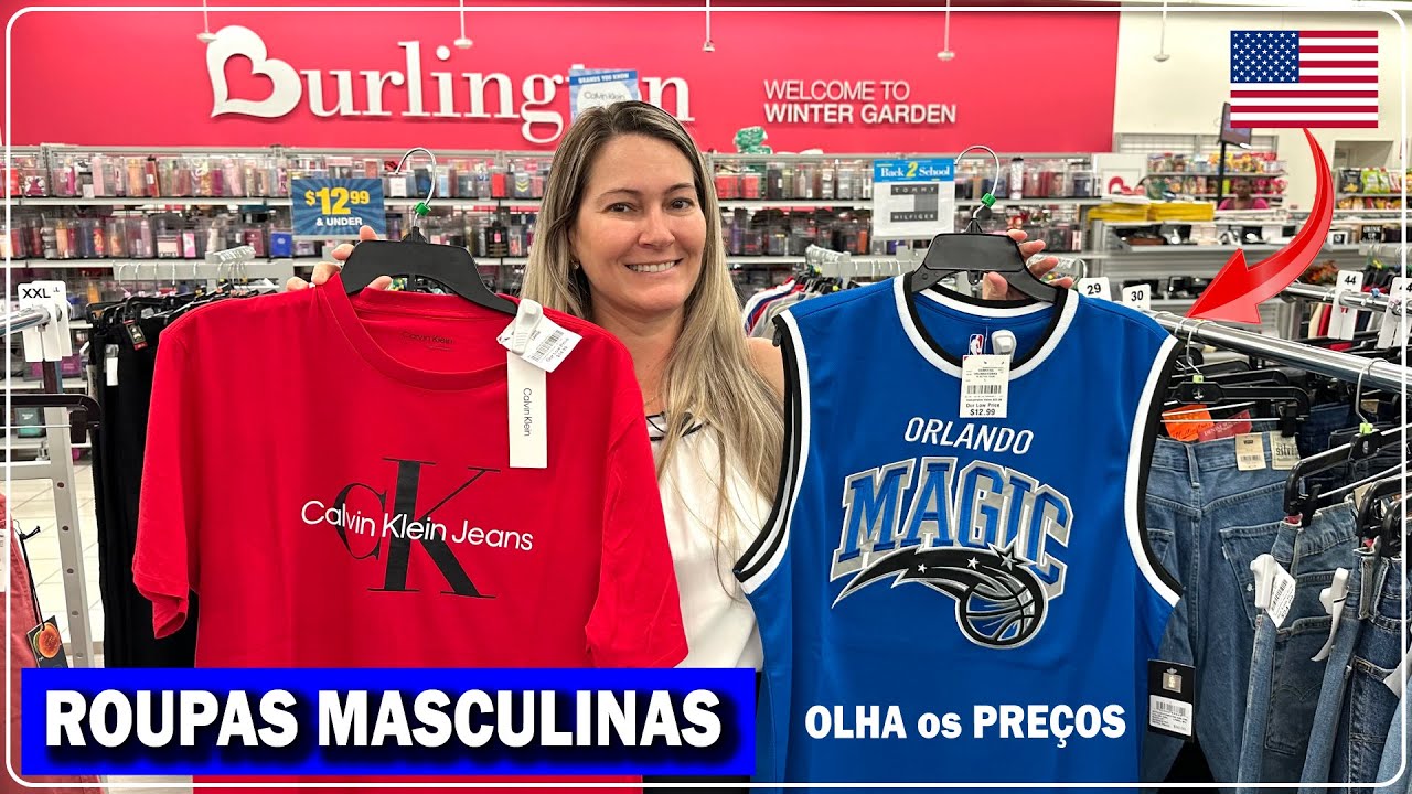 COMPRAS na Burlington em Orlando: PREÇOS de Roupas Masculina! 🇺🇸👊