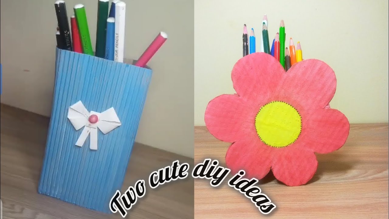 Diy pen holder  | | Diy Aesthetic pen holder ..✨🌼🎀 