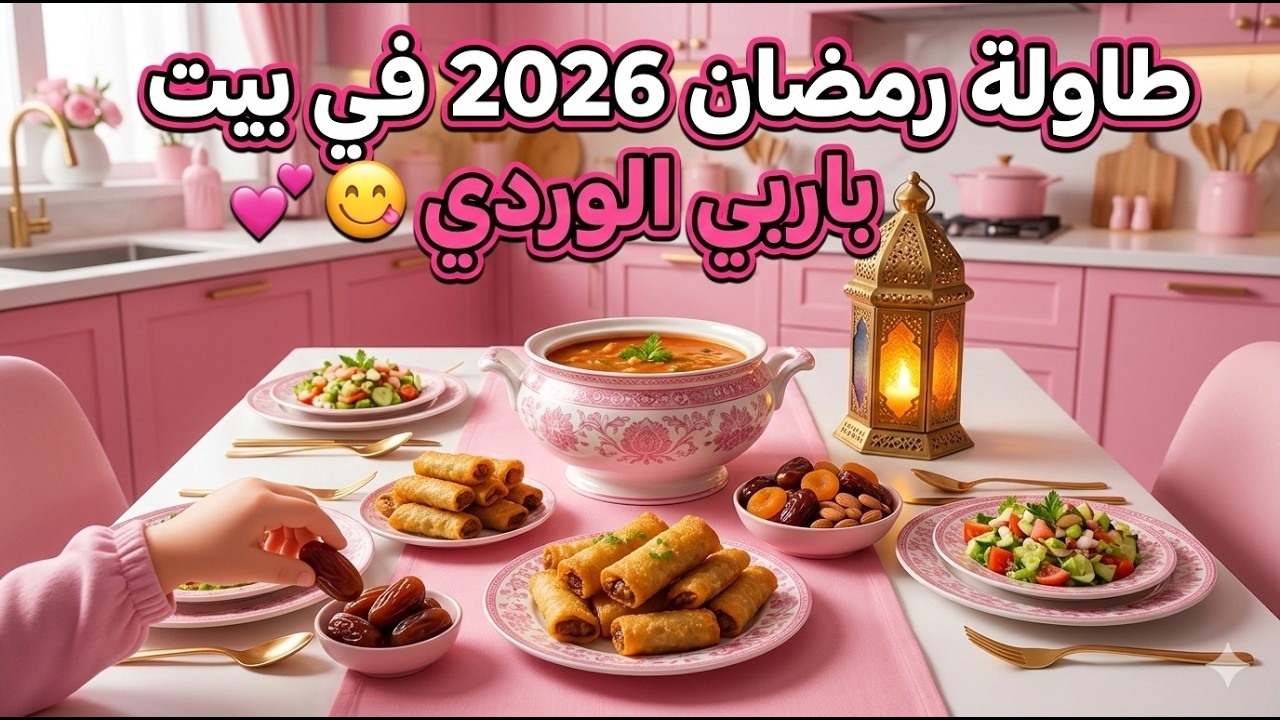 طاولة  رمضان  😋2026 في بيت باربي الوردي 💕 أرواح جوزو معيا نهار  صيام كامل مع البناتي💓