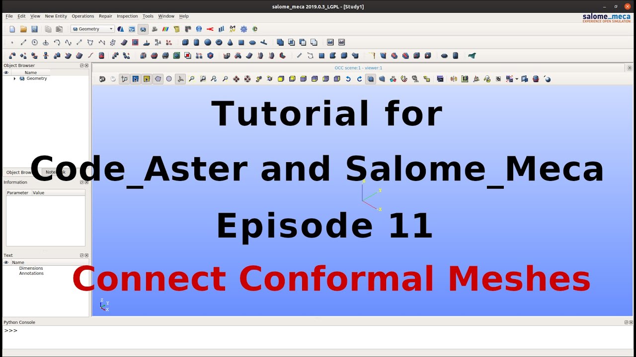 Tutorial for Code_Aster - Ep. 11 - Connect Conformal Meshes