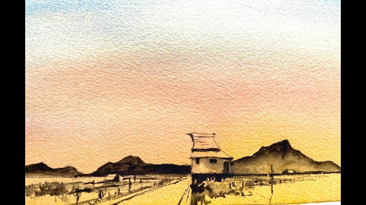 Western Sunset Landscape Watercolor Using the Glazing Technique! with Chris Petri