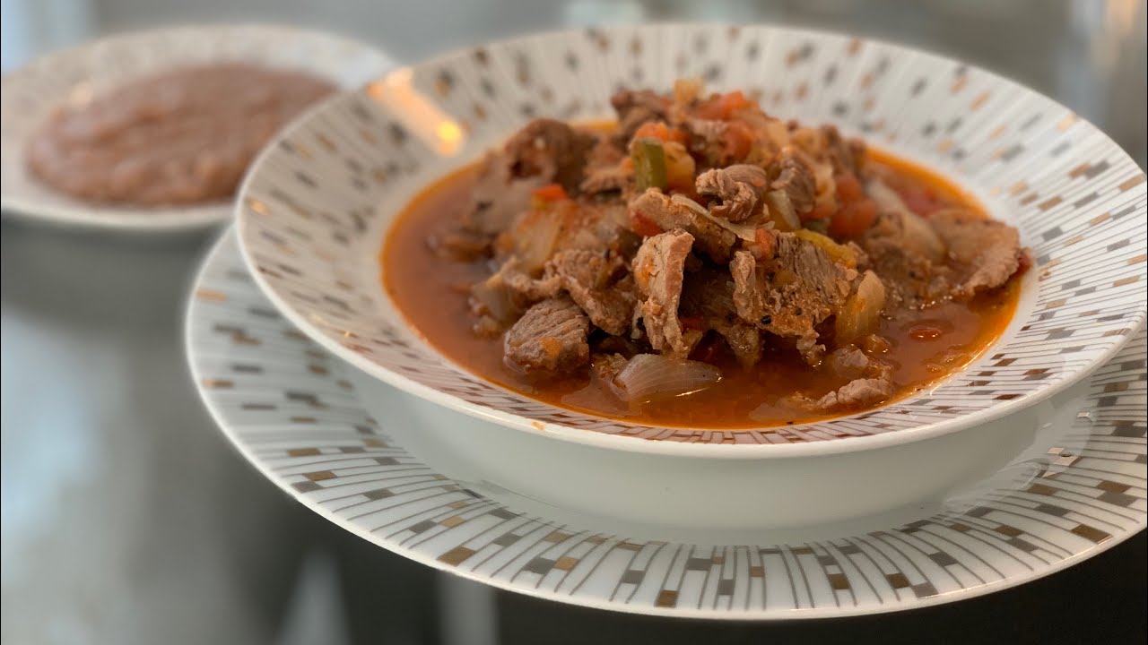 BISTEC A LA MEXICANA SIN GOTA DE ACEITE DELICIOSO PREPARADO CON ❤️