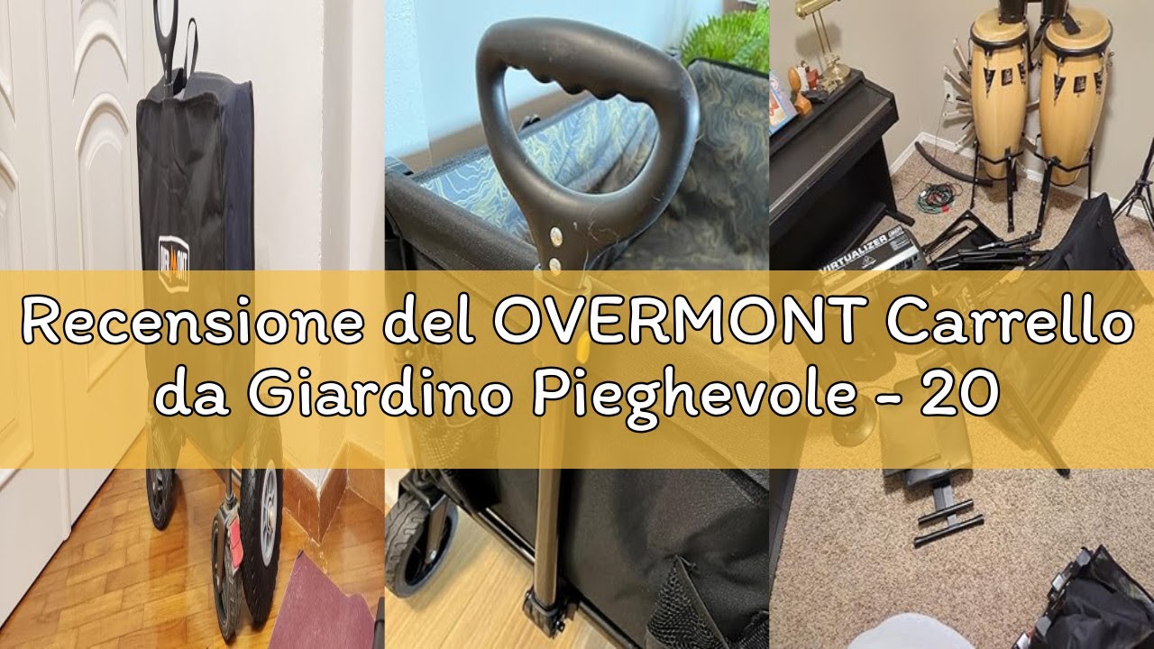 Recensione del OVERMONT Carrello da Giardino Pieghevole - 200 L/136KG Carrelli da Trasporto Extra Lu