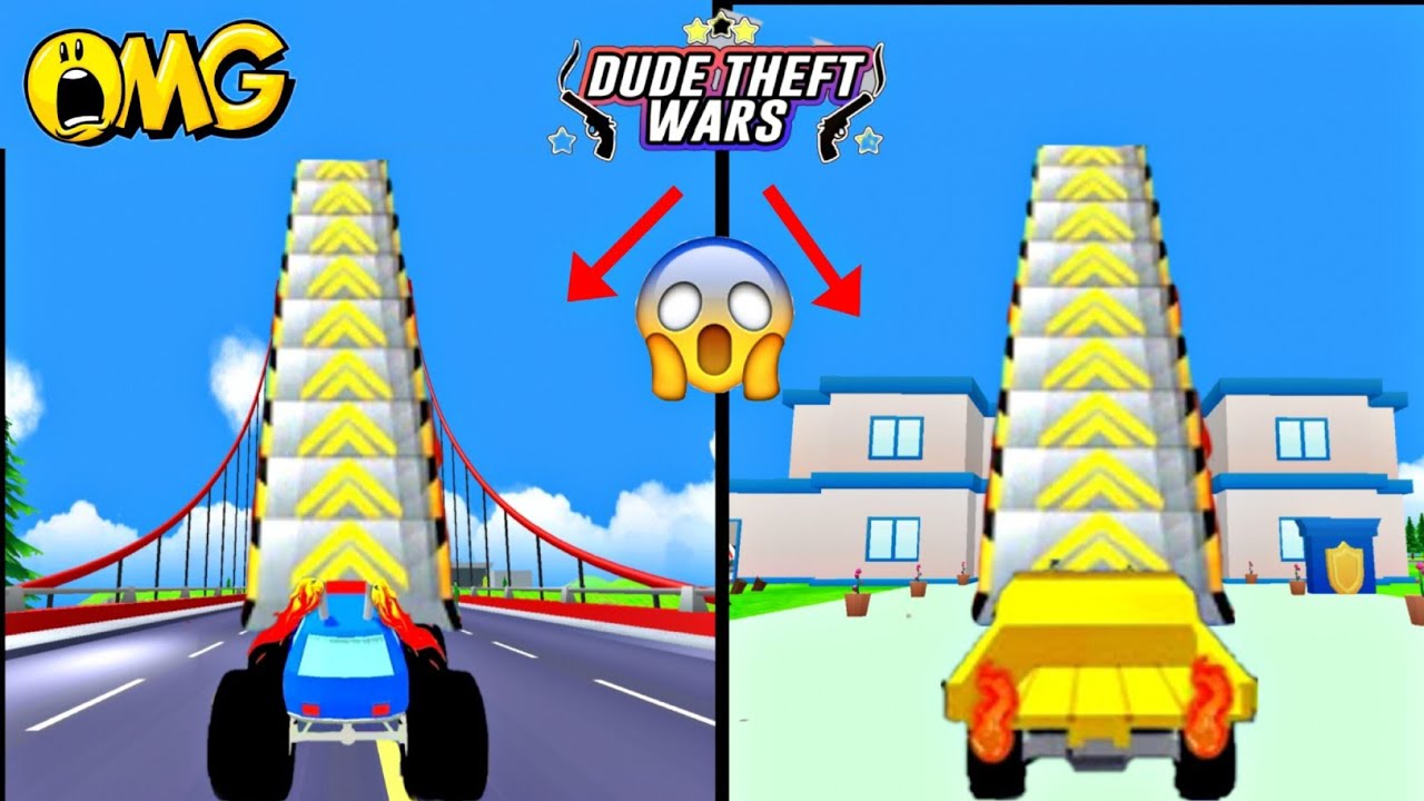 Every Vehicle vs Biggest Ramp Jump in Dude Theft Wars 😱 !!!