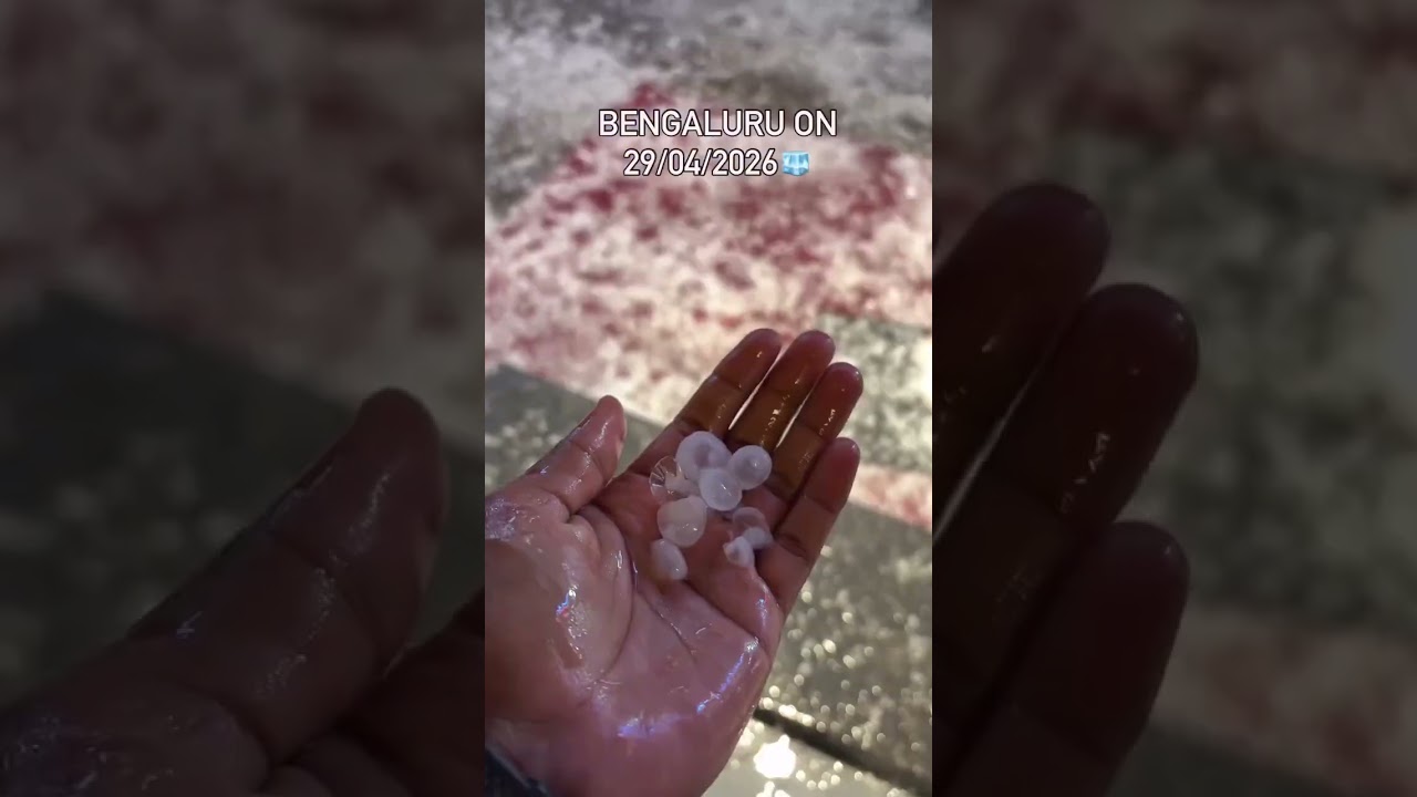 Bengaluru Hailstorm today..  🧊 #Icerain